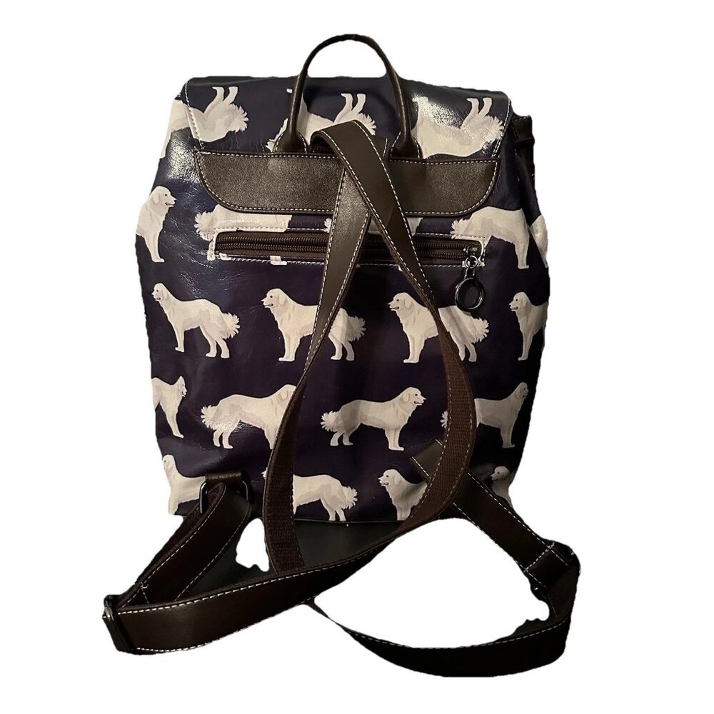 Great Pyrenees Dark Blue Large Backpack Dog Print Multi-functional Waterproof - Picture 5 of 13